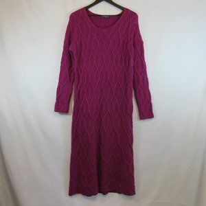 Summers Magenta Pink Cable Knit Sweater Dress